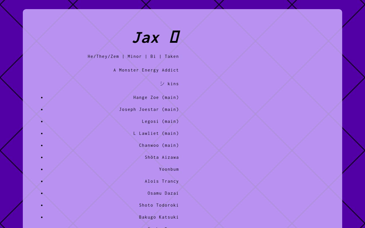 Carrd profile picture for @jaxs